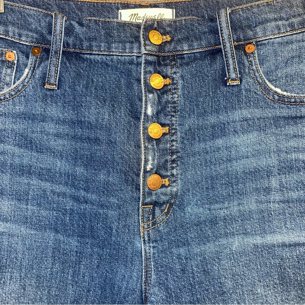 Madewell The Perfect Vintage Crop Jean Button-Front Comfort Edition Sz 33 - Picture 2 of 13